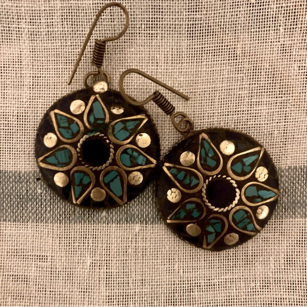 Vintage brass earrings